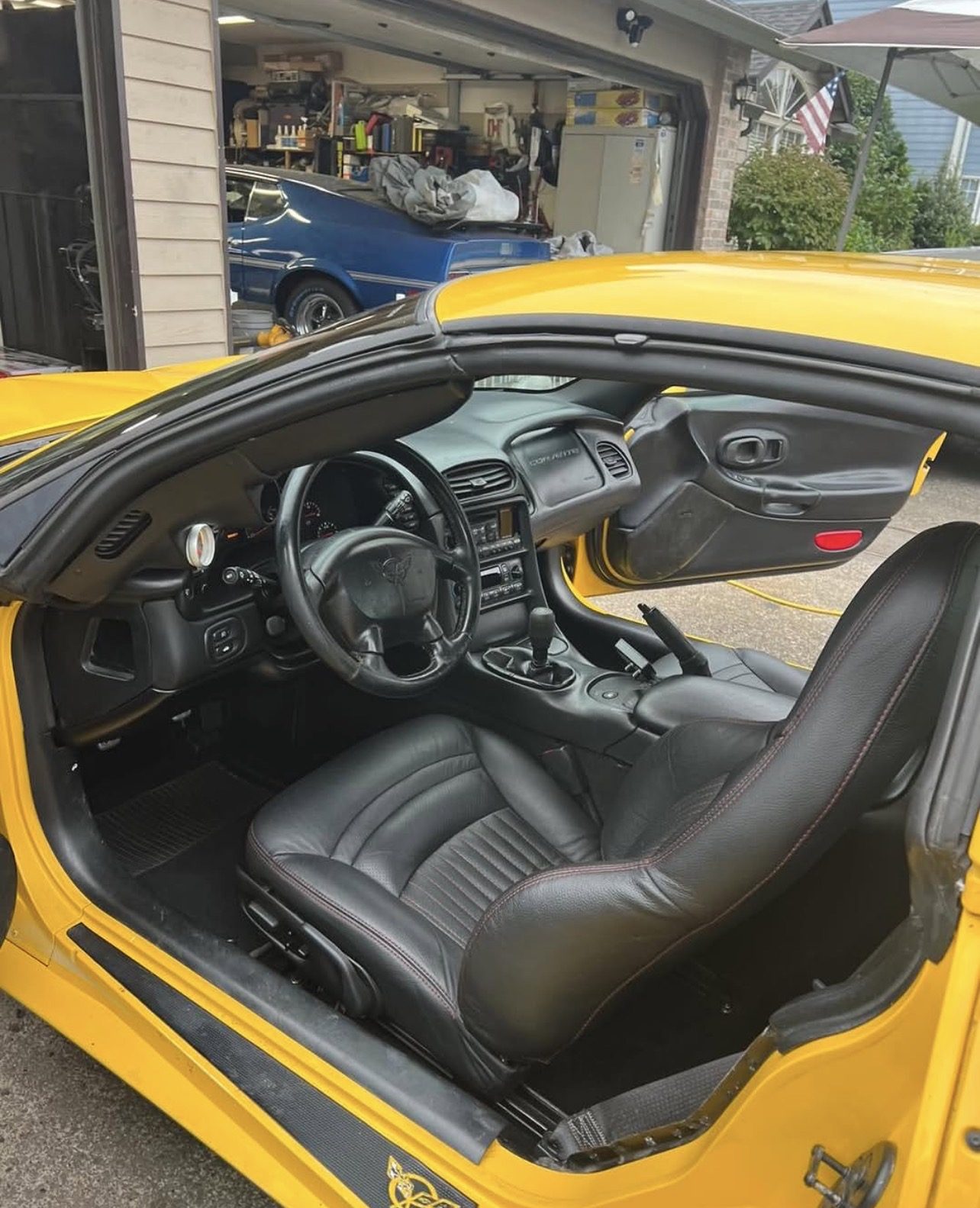 Corvette black leather interior