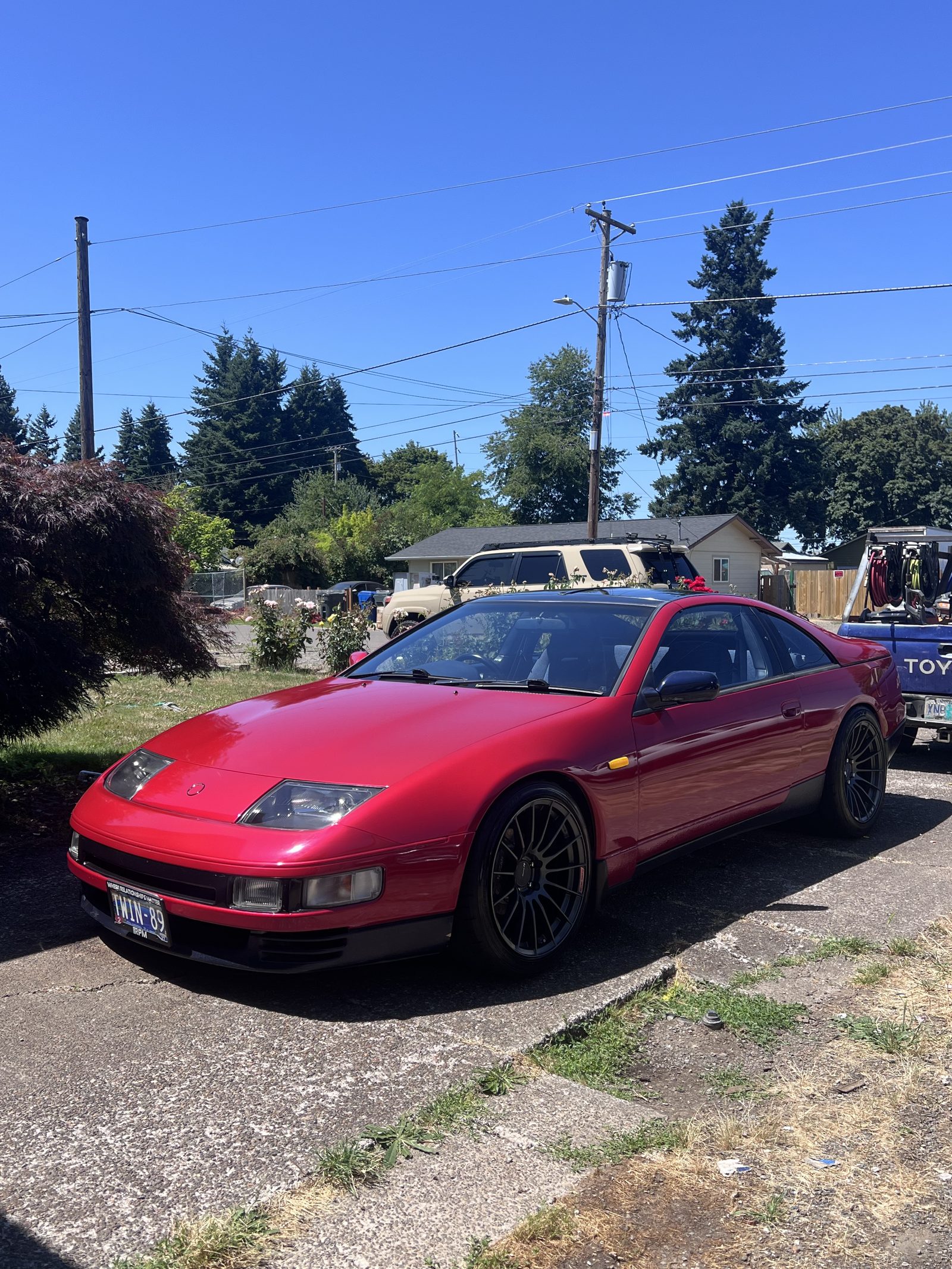 Red Nissan 300ZX after detail